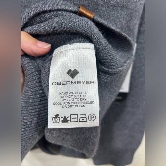 Obermeyer Men's XL Reggie Crewneck Sweater Knightly Grey Blue NWT Merino Wool - Picture 8 of 11